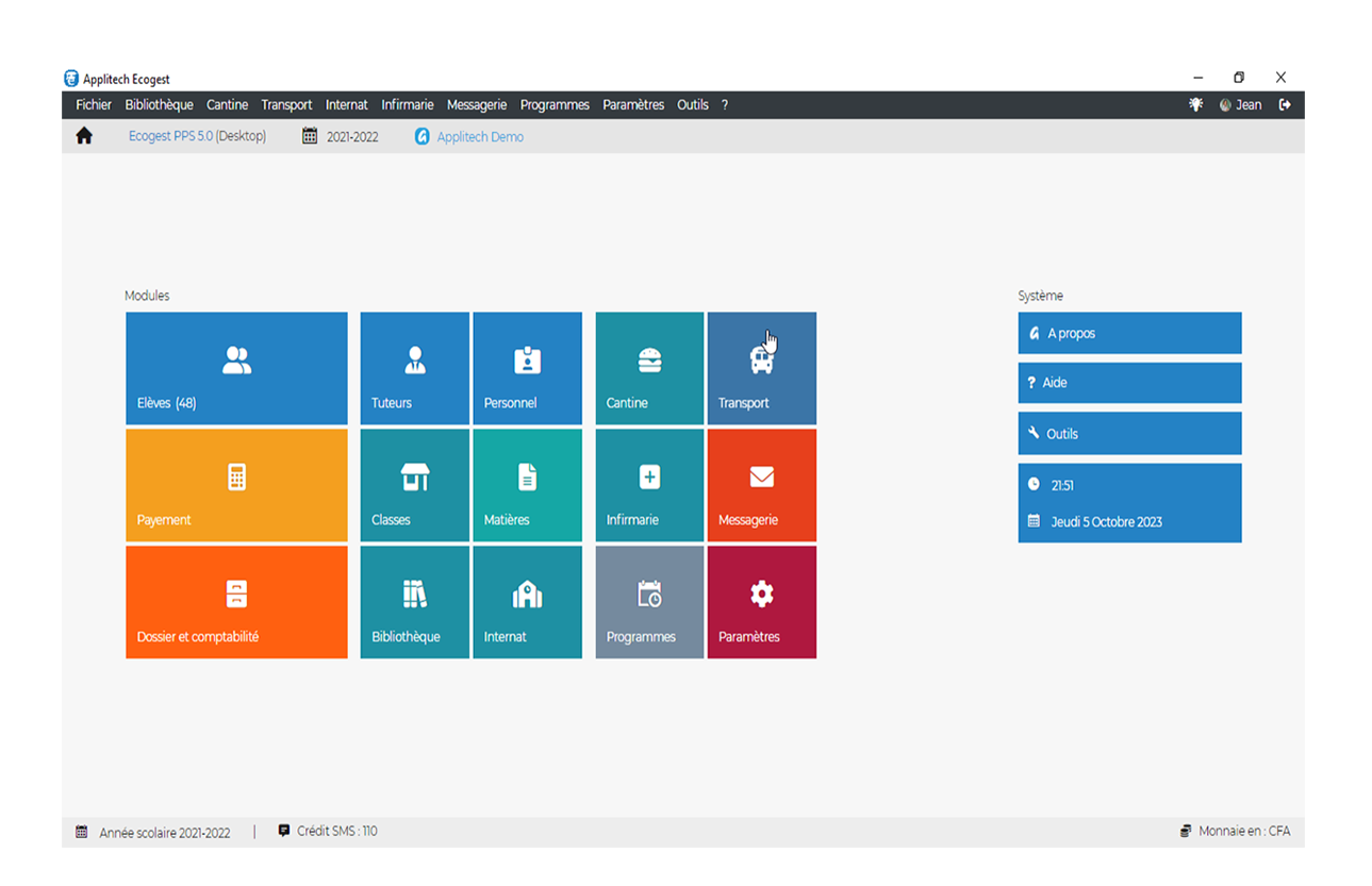 Ecogest screenshots gestion des écoles
